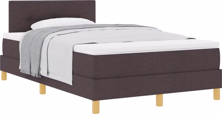 Letto a molle con cuscino Marrone Scuro 120 x 200 cm Tessuto