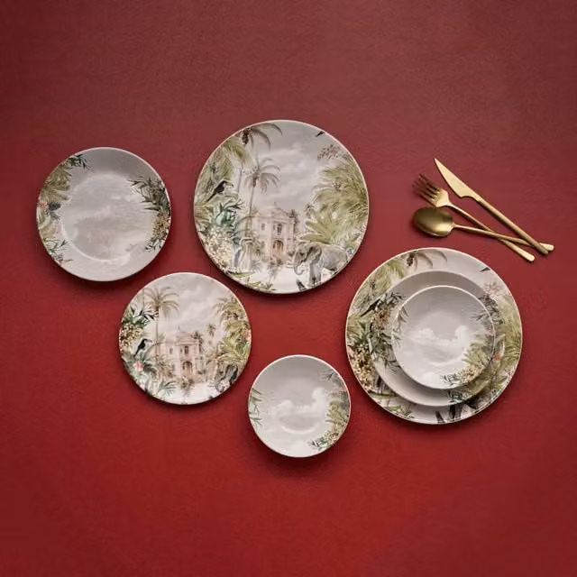 Servizio piatti in ceramica DMORA, set da 24 pezzi, multicolore