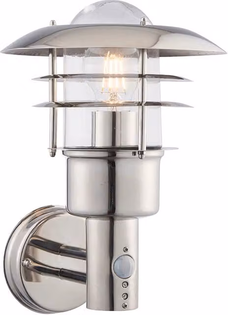 Applique esterna industriale PIR acciaio inox E27 Endon