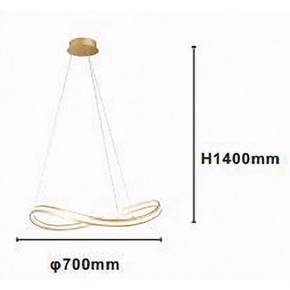 Lampadario a sospensione LED moderno Trade Shop Traesio a forma di fiocco, colore oro, 100W, luce bianca fredda 6500K, diametro 70 cm – 2