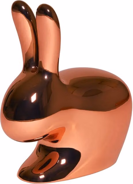 Sedia Rabbit Qeeboo in polietilene color bronzo lucido