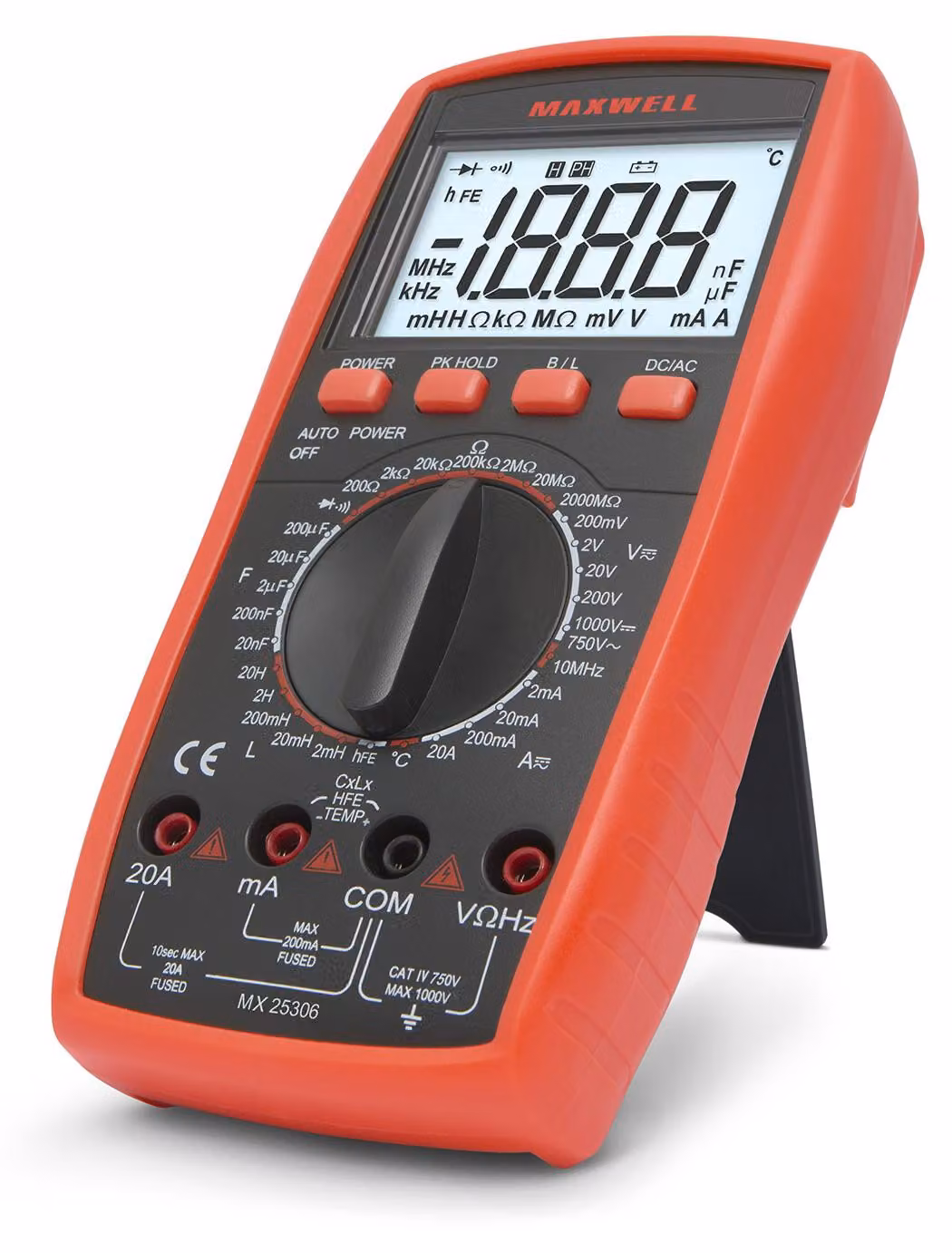 Multimetro digitale con funzioni True RMS, induttanza, temperatura e frequenza - MX 25306 [25306]