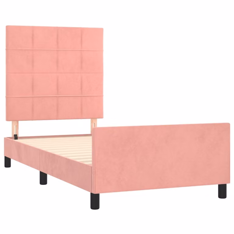 Giroletto con Testiera Rosa 80x200 cm in Velluto