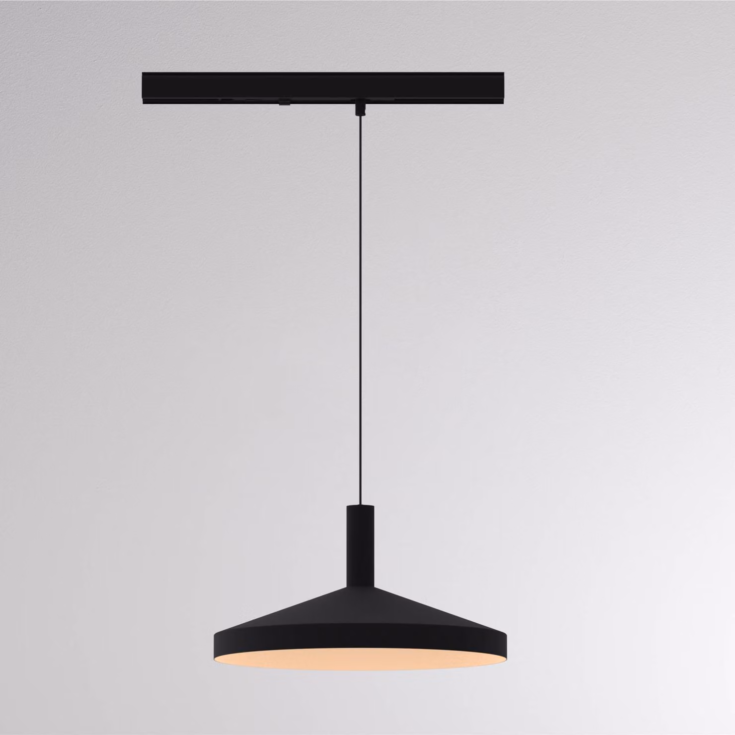 Molto Luce Lampada a sospensione su binario LED LORA III, nera, Ø 36 cm, 40°, CCT, III, Nero, Soggiorno / Sala da pranzo, Metallo, Moderno