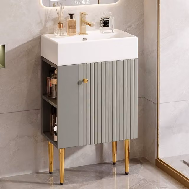 Mobile Sottolavabo per Bagno Minimal Grigio Chiaro