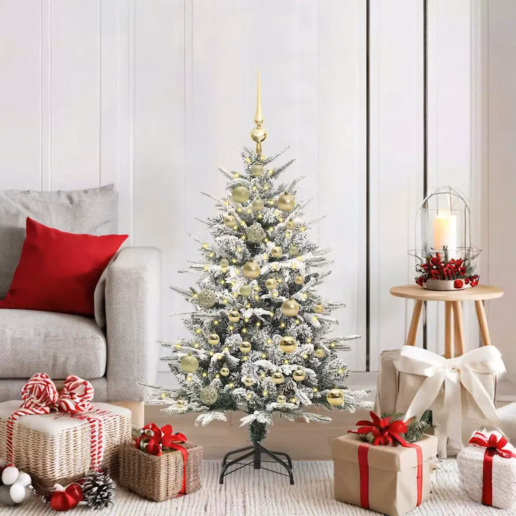 vidaXL Albero di Natale Artificiale Pre-illuminato con Set di Palline