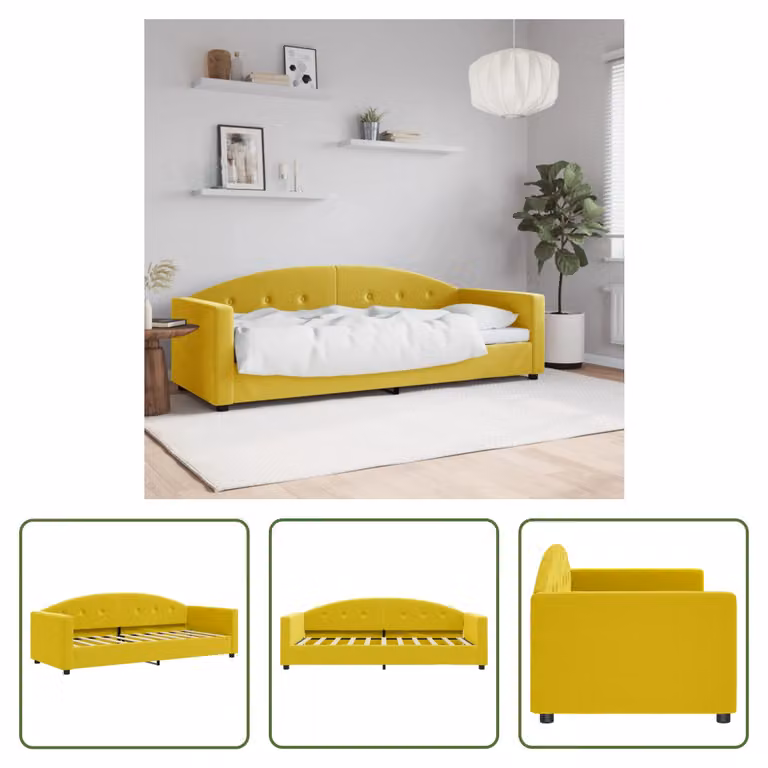 The Living Store Daybed Giallo 80x200 cm Velluto
