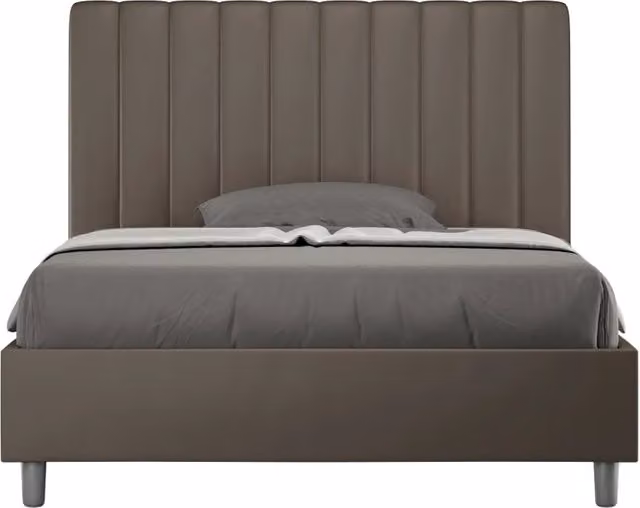 Letto 1 Piazza e Mezzo 120x200 cm con Rete Agueda Cappuccino
