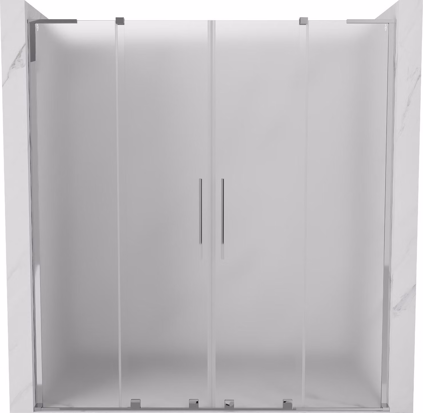 Mexen Velar L Duo porta doccia scorrevole 170 cm, brina, cromo - 871-170-003-32-01