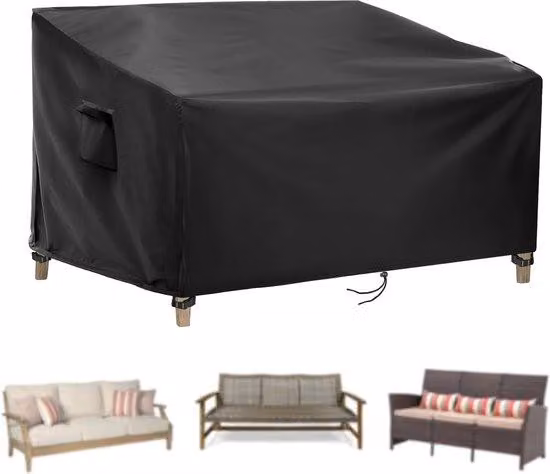 Panchina da giardino impermeabile, a 3 posti, salottino da esterno, 158 x 84 x 81 cm
