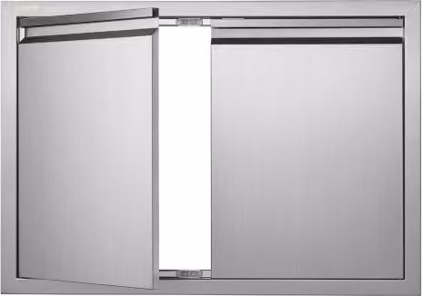 Porta di Accesso Doppia per Cucina Esterna VEVOR in Acciaio Inox Argento, Montaggio a Incasso, L: 76,2 cm, H: 53,2 cm, P: 4,5 cm