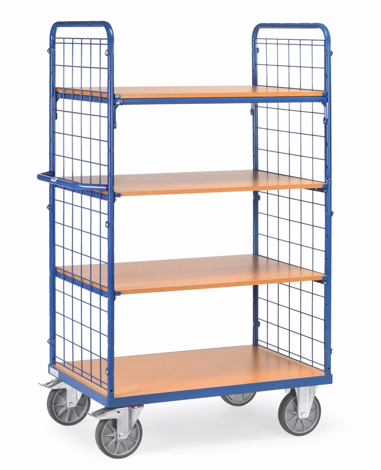 Carrello a ripiani Fetra con griglie laterali 4 ripiani 1000x700
