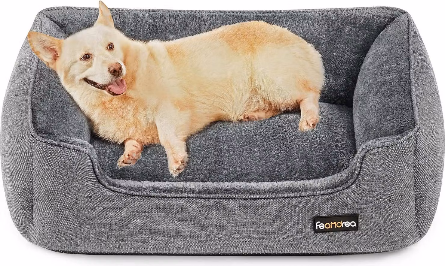 Cuccia per cani FEANDREA, sfoderabile, 90 x 75 x 25 cm, grigio