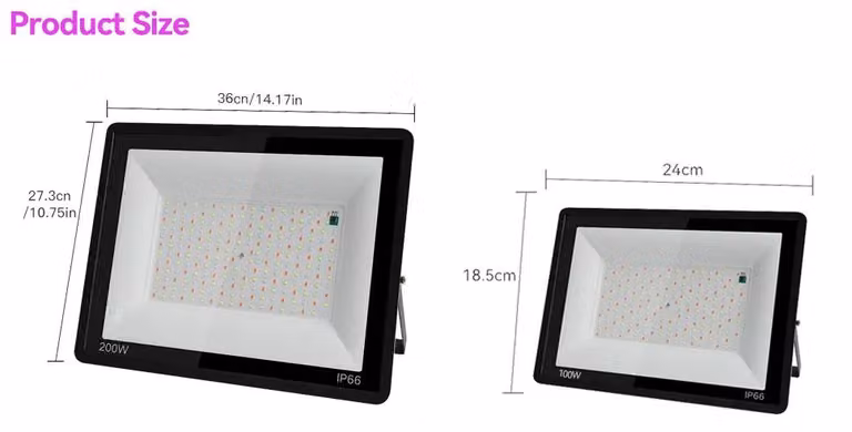 Faretto LED RGB da 100 W, con telecomando, grado di protezione IP66, per uso esterno, con corpo in alluminio, alimentazione 220 V