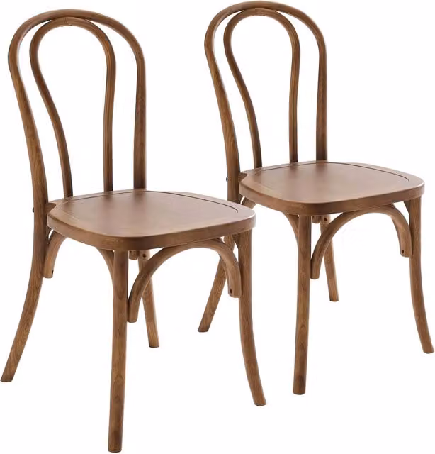 Oviala - Set di 2 sedie in stile bistrot in legno di olmo scuro