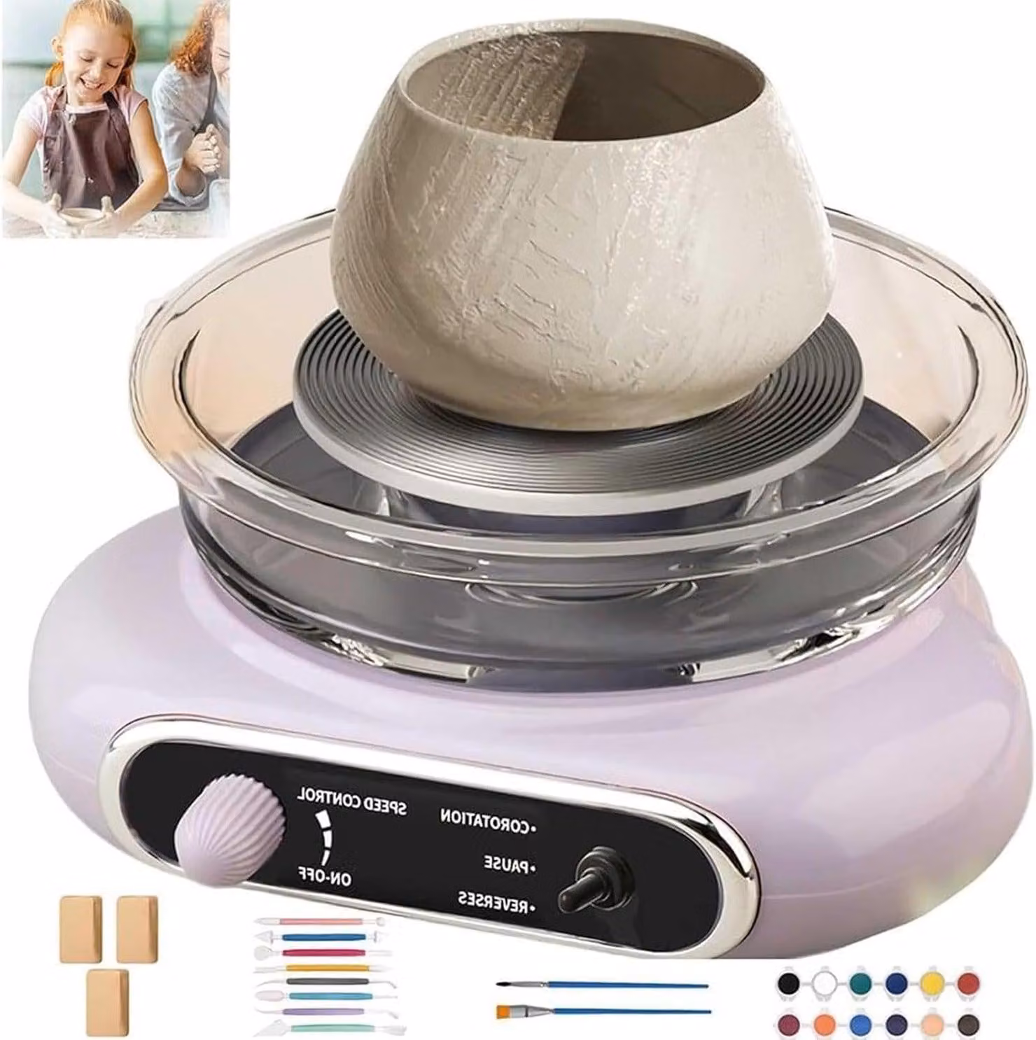 Tornio elettrico per Vetroceramica – Piatto girevole per Vetroceramica – Compatto e portatile – Con 8 utensili