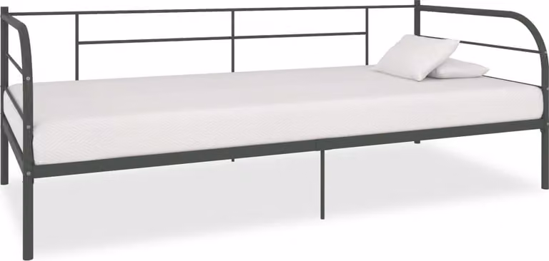 The Living Store Struttura del letto da giorno in metallo grigio 90×200 cm
