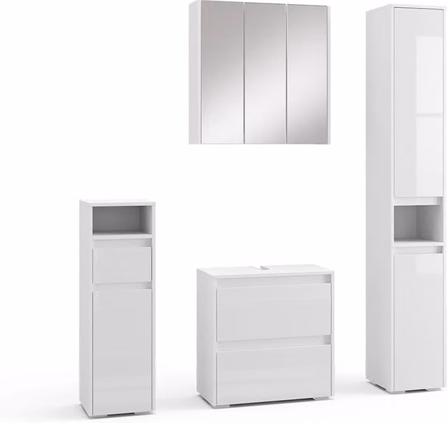Set di mobili da bagno Majest Bianco lucido 4 pezzi Vicco