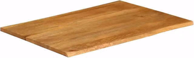 Piano Tavolo in Legno Massello di Mango con Bordi Vivi vidaXL, L: 110 cm, P: 80 cm, H: 3,8 cm, Marrone