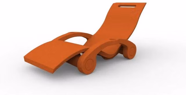 Sdraio Chaise Longe Lettino Galleggiante da Esterno Arkema Design in Polietilene Arancione Cv-S130/2009