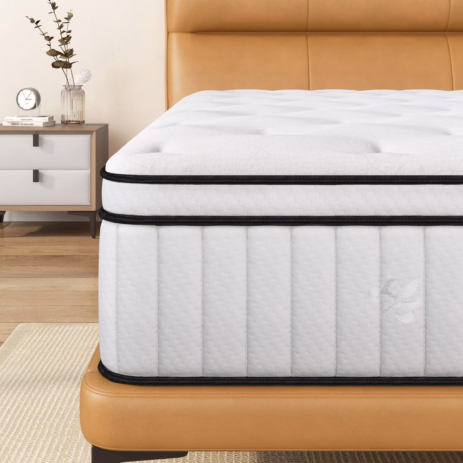 Materasso singolo 90x200 cm, con molle insacchettate, imbottitura in memory foam, livello di comfort H3, altezza 20 cm