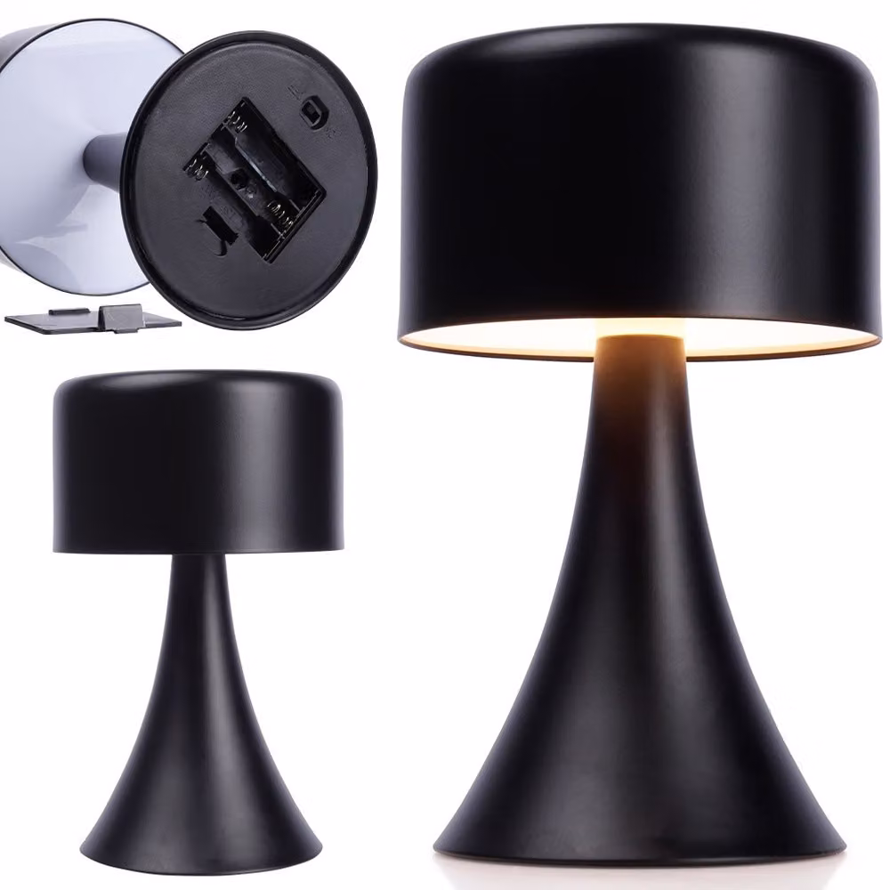 Vilde lampada da tavolo lampada da tavolo lampada da comodino LED metallo nero cordless 20,5 cm