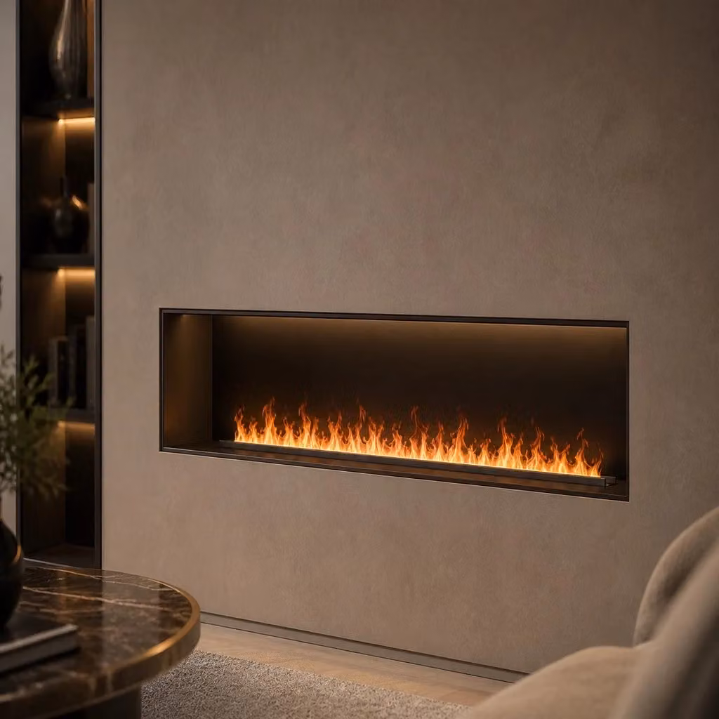 Bruciatore per Camino Elettrico a Vapore con Fiamme 3D da Incasso GIORDANOSHOP, Colore Multicolore, L: 125 cm, P: 22,7 cm, H: 17,8 cm, Capacità 7,5 lt, Controllo tramite App – 2