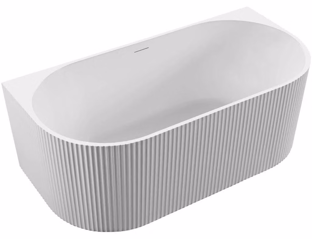 CERANO - Vasca da bagno freestanding in acrilico Aira, a parete - bianco lucido - 170x80 cm