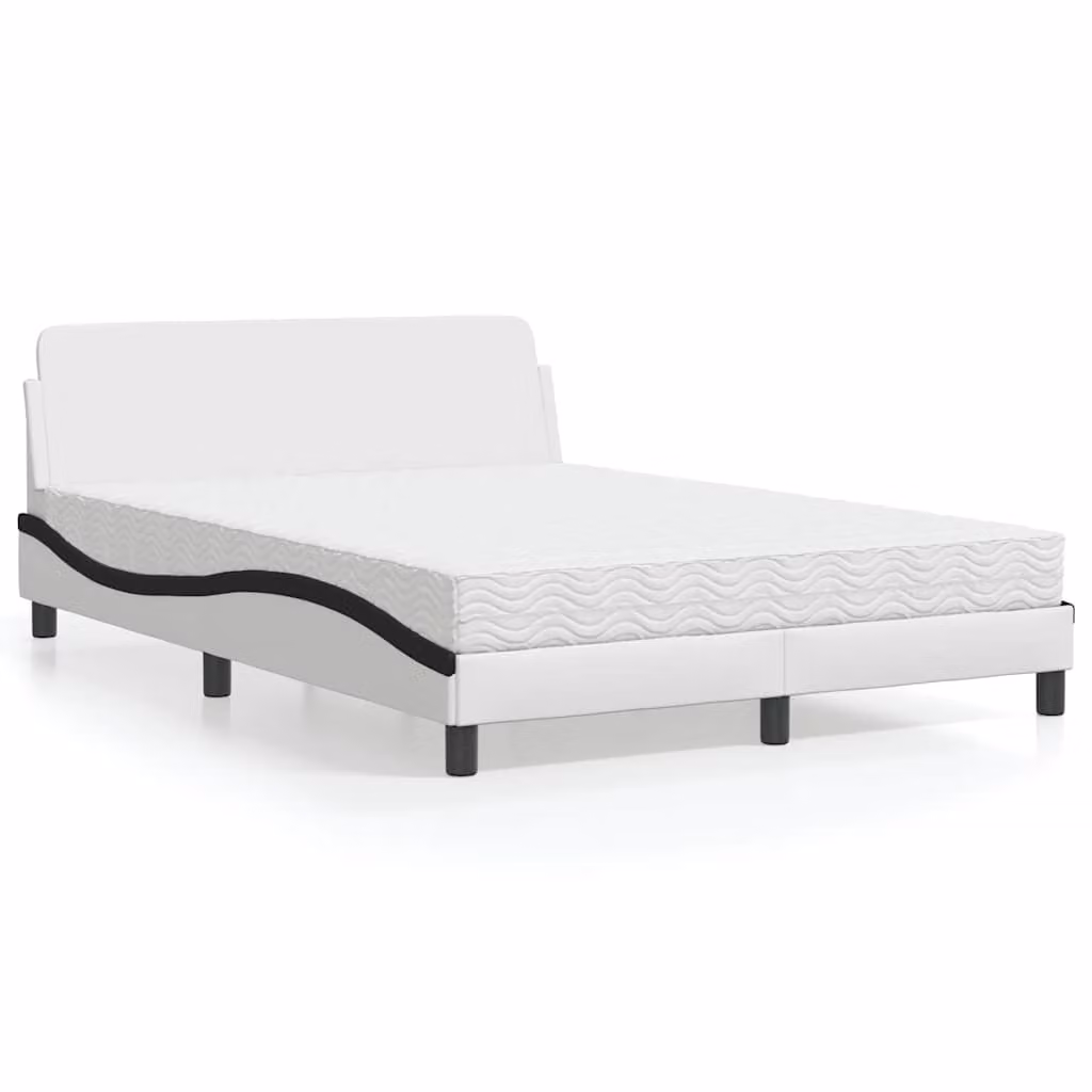 Letto con Materasso Dover vidaXL in Similpelle Bianco e Nero L/P/H: 140 x 190 cm