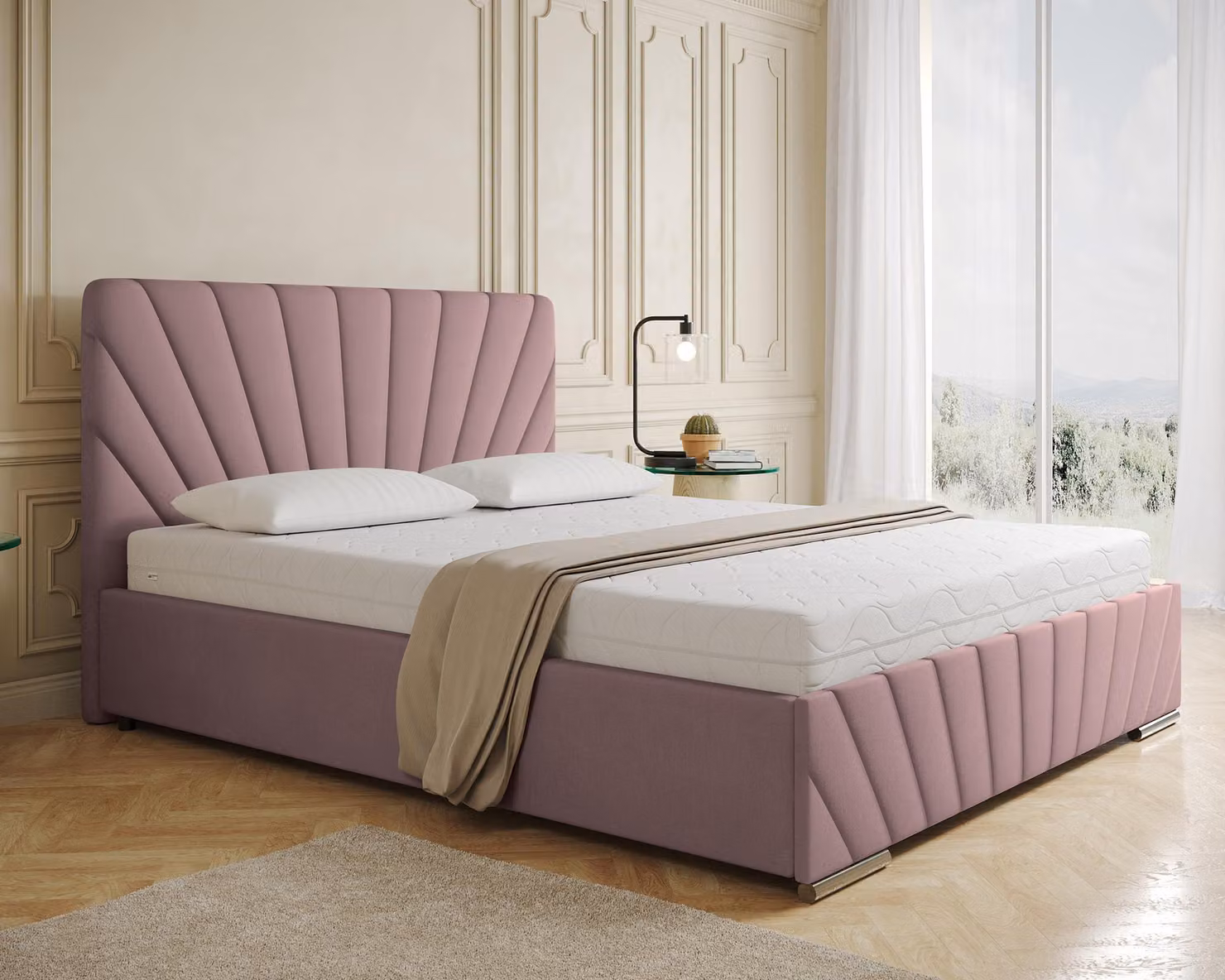Letto imbottito RAY - Letto confortevole con contenitore, letto matrimoniale,