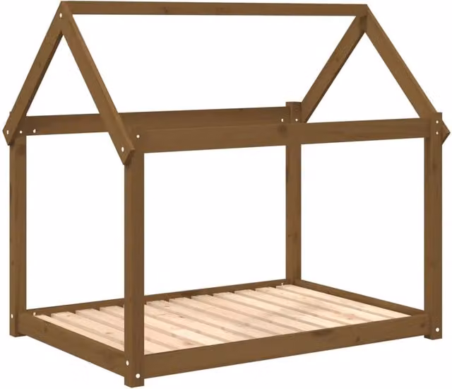 Divano letto per cani comodo 111 x 80 x 100 cm in legno massello di pino marrone 02_0042657