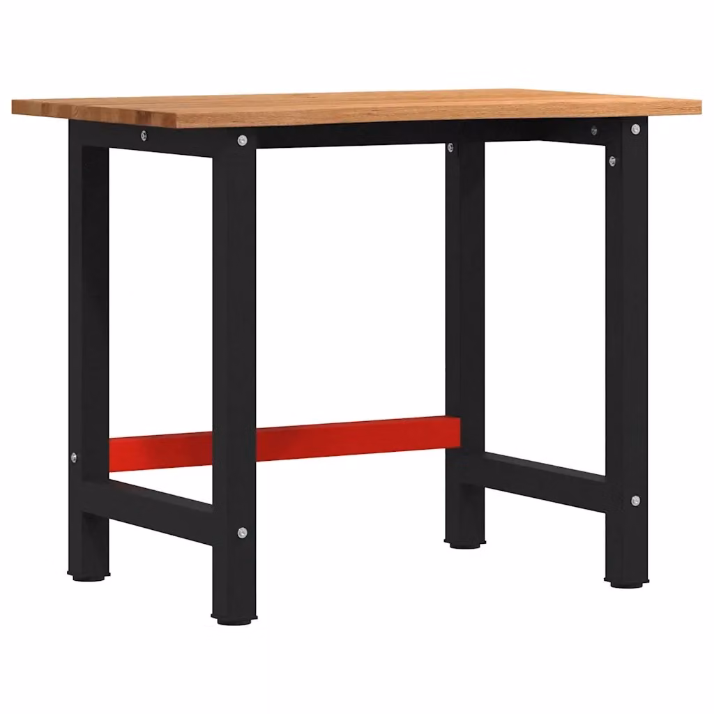 Banco Lavoro vidaXL in Legno e Metallo Marrone L: 100 cm, P: 60 cm, H: 81,5 cm – 2