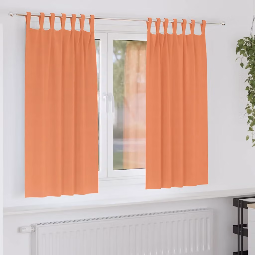 Set di 2 tende blackout vidaXL con anelli, colore terracotta, L: 140 cm x H: 175 cm