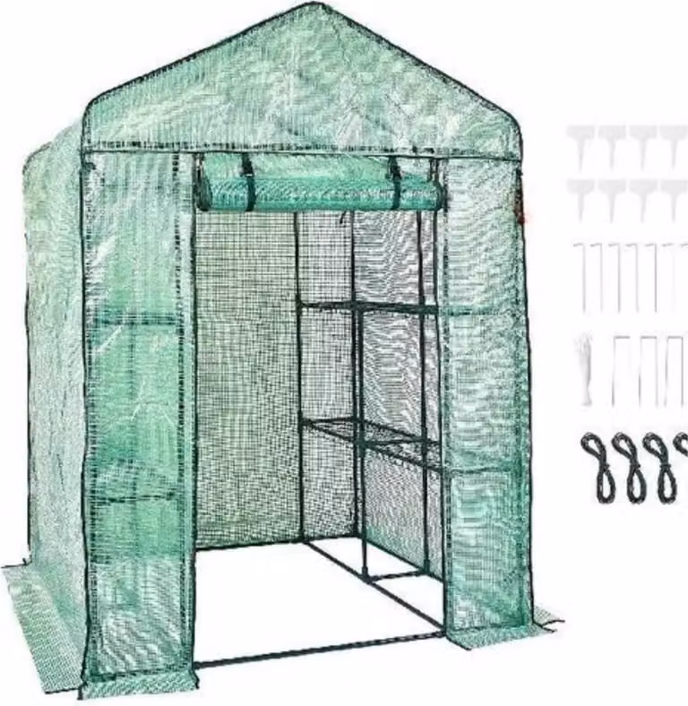 Tuinkas professionale - Walk-In - Verde - Impermeabile - Con ripiani - Altezza 215 cm - Per verdure ed erbe aromatiche