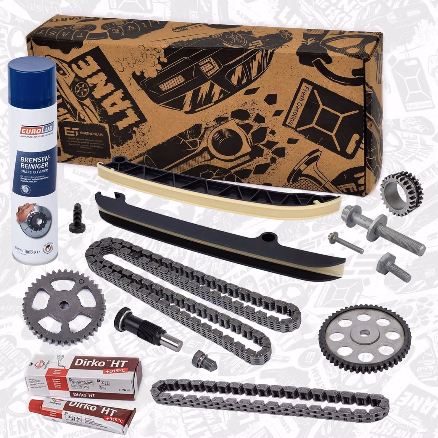 ET ENGINETEAM RS0106VR8: Kit catena di distribuzione. Catena di distribuzione per VW GOLF VI (5K1), Polo hatchback (6R1, 6C1), GOLF PLUS (5M1, 521) e per AUDI A3 Sportback (8PA)