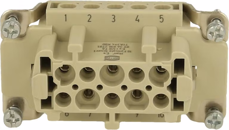 HARTING Han 10Ex inserto femmina (F) connessione a vite, 10 poli + PE 90 V, 16 A - 1 pezzo
