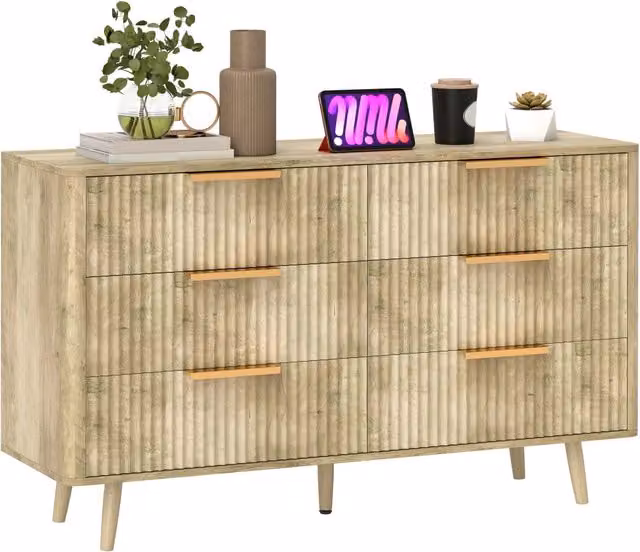 Cassettiera 6 cassetti scandinava ¨C Minimal ¨C quercia 120x40x76