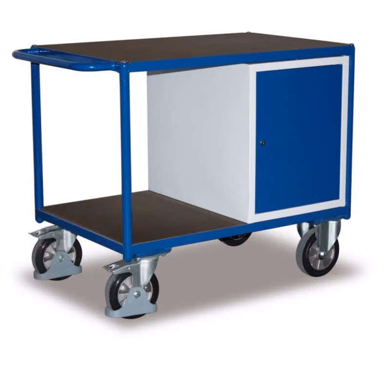 Carrello da tavolo Variofit con 2 ripiani, armadio in acciaio 1.000 kg sw-700.620