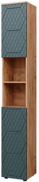 Mobiletto da bagno Vicco Irma Verde e Rovere Dorato H: 192 cm, L: 30 cm – 1