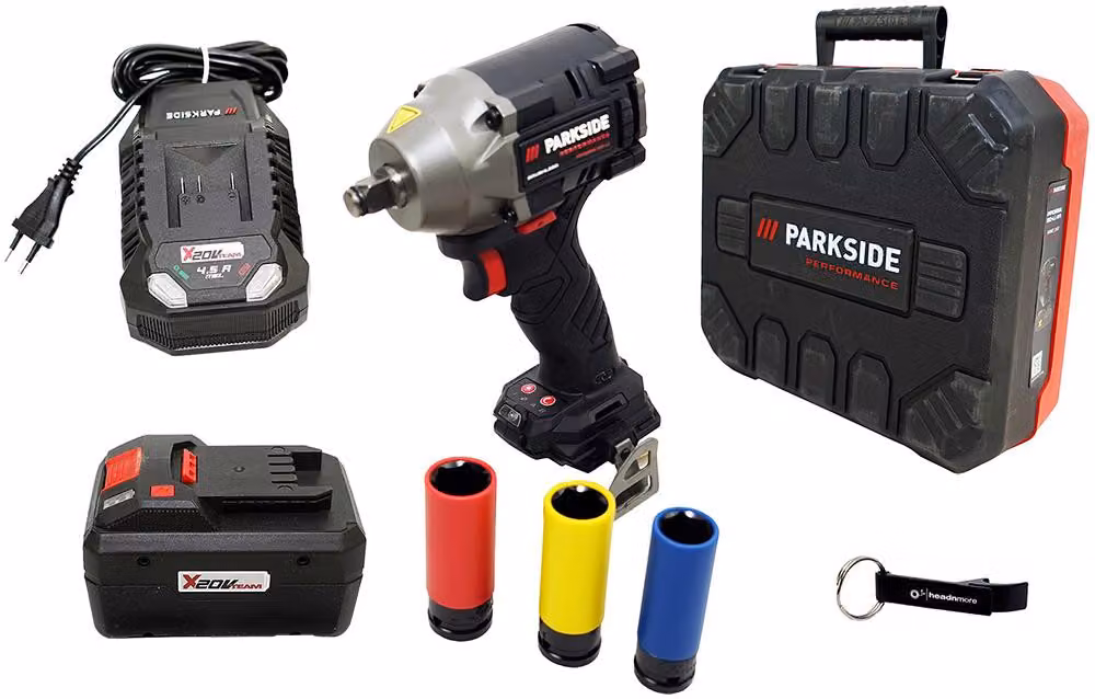 PARKSIDE PERFORMANCE® Avvitatore a percussione a batteria 20 V 1/2" PPDSSA 20-Li / incl. batteria (8 Ah) e caricabatteria (4,5 A)