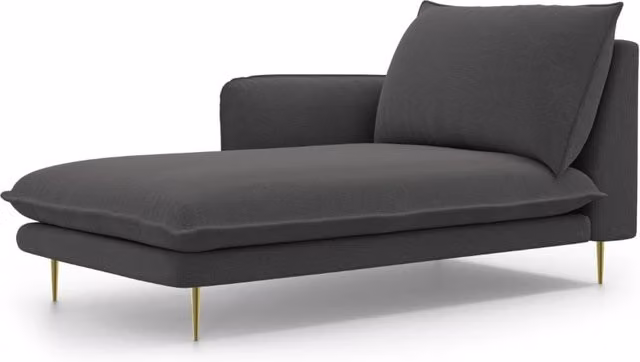 Chaise longue sinistra Vienna di Cosmopolitan Design in tessuto grigio antracite L/P/H: 170 x 110 x 95 cm