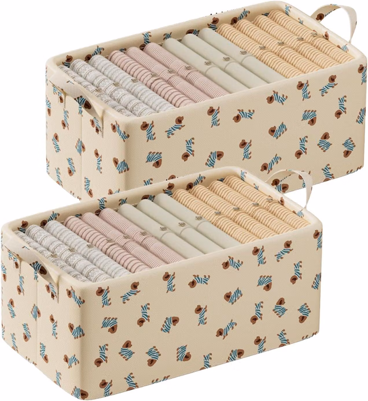 Contenitori pieghevoli, 2 pezzi, 30 x 24 x 17 cm, con maniglie, ideali per riporre vestiti