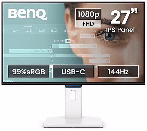 Monitor BenQ GW2790TC da 27 pollici Full HD IPS 144Hz Bianco con USB-C e Protezione Occhi