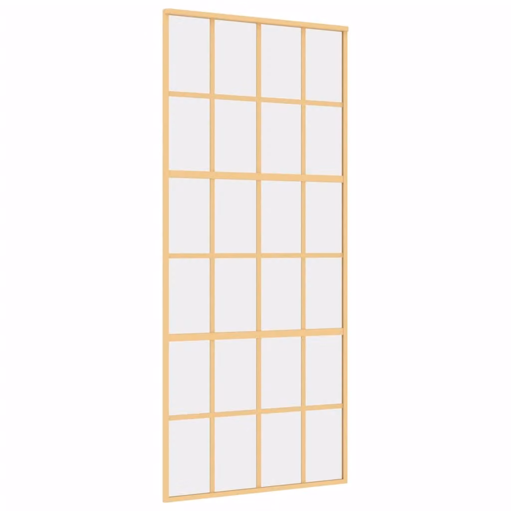 Porta Scorrevole Dorata 90x205 Vetro Trasparente ESG Alluminio