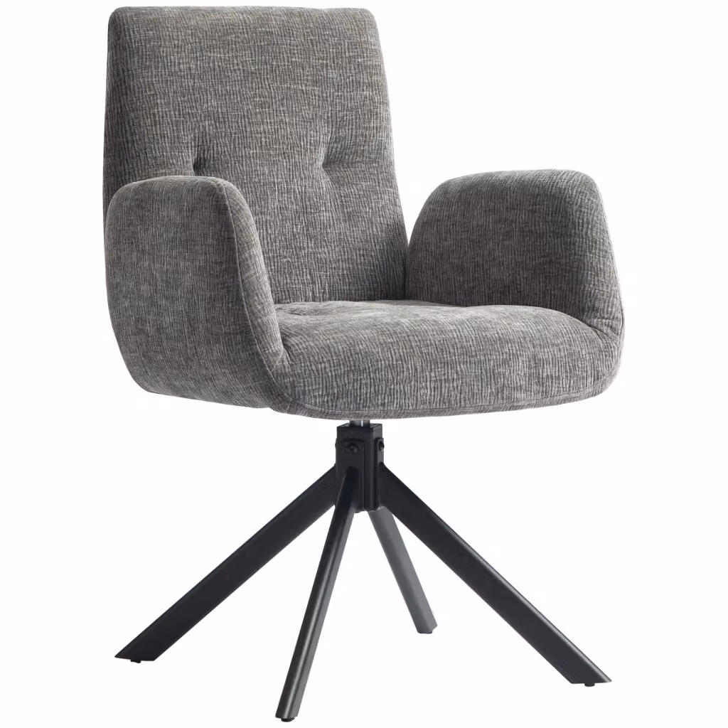 Poltrona girevole Xylo in tessuto grigio con design moderno e struttura in metallo – 2