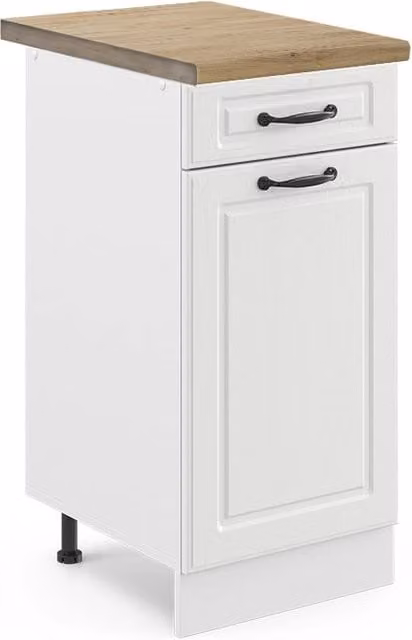 Mobiletto base per cucina R-Line Vicco Bianco rustico, L: 40 cm, H: 81,6 cm, P: 60 cm