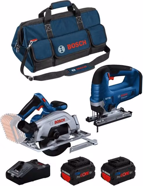 Kit Bosch BK2023BAG con Seghetto Alternativo GKS 18V-57-2, Frullatore GST 18V-125 B, 2 Batterie ProCORE da 8,0 Ah e Caricatore GAL18V-160 con Borsa Trasporto