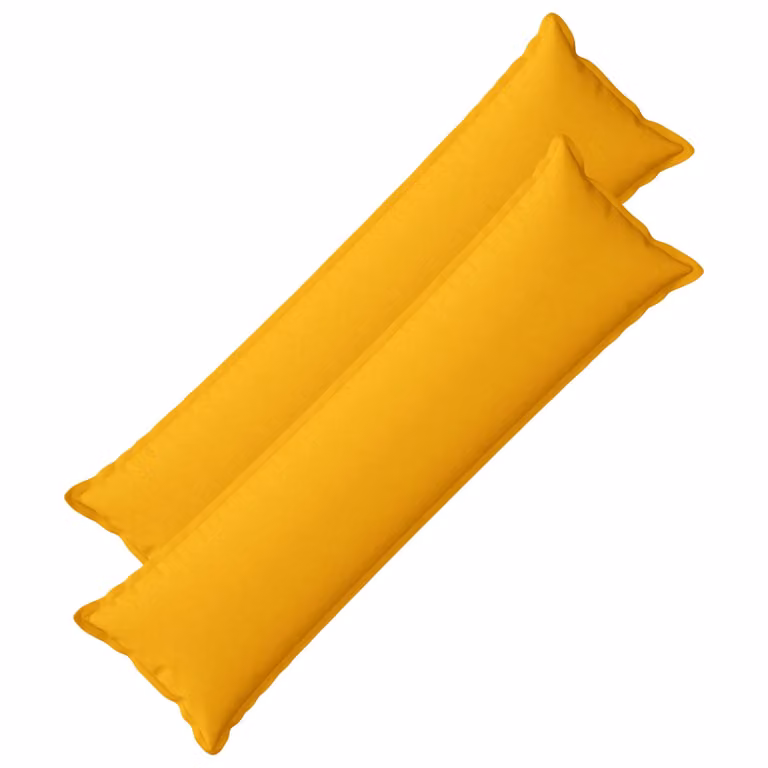 Set di 2 cuscini vidaXL HOUTEN rettangolari in lino giallo chiaro