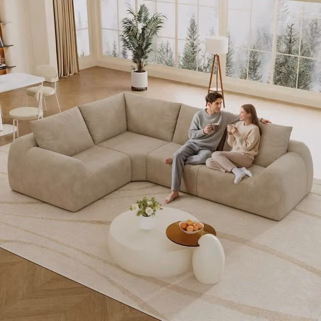 Divano compressione ¨C Minimal ¨C colore kaki, morbido, senza montaggio, 267cm