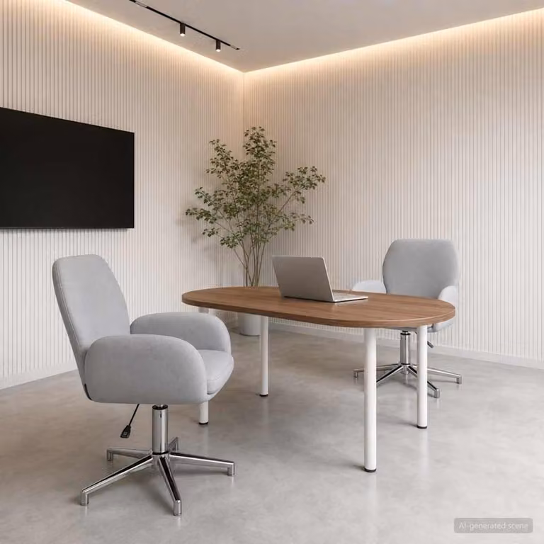 Set di 2 sedie da scrivania girevoli vidaXL in tessuto grigio, L/P/H: 54 x 58 x 90 cm
